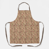 Tablier Motif rose en bois rustique (Recto)