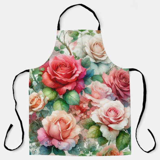 Tablier Motif Rose Fantaisiste (Recto)