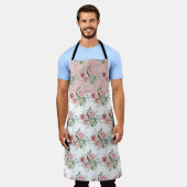 Tablier Motif Rose rose (Porté)