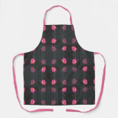Tablier Motif Rose Rose avec Sangle Rose (Recto)