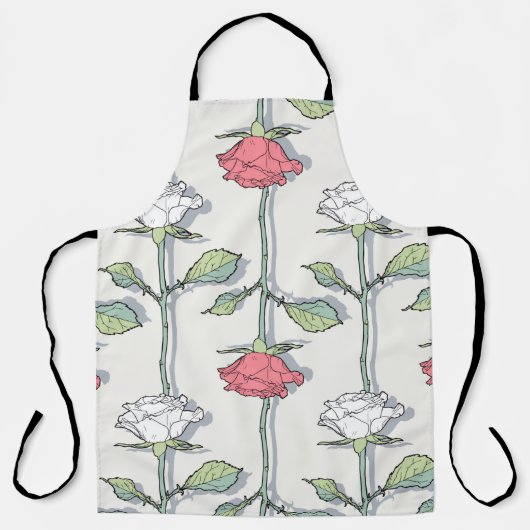 Tablier Motif rose transparent (Recto)