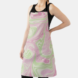 Tablier Motif rose vert à bille liquide