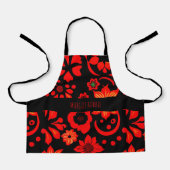 Tablier Motif rouge batik indonésien Abstrait (Recto)