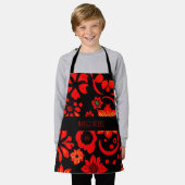 Tablier Motif rouge batik indonésien Abstrait (Porté)