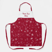 Tablier Motif rouge blanc flocon de neige Noël (Recto)