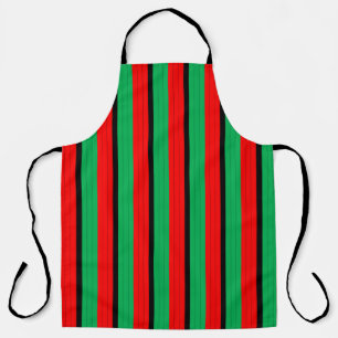 Tablier Motif rouge noir vert rayé Kwanzaa