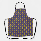 Tablier Motif Royal Fleur-de-Lis Violet et Or (Recto)