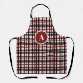 Tablier Motif rustique blanc et rouge (Recto)