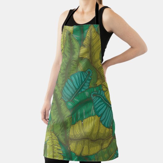 Tablier Motif sans couture à main avec feuilles à banane / (Insitu)