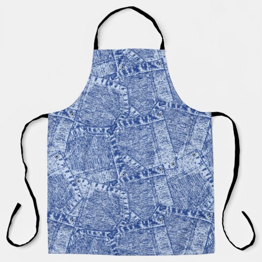 Tablier Motif sans couture Abstrait Denim Pockets (Recto)