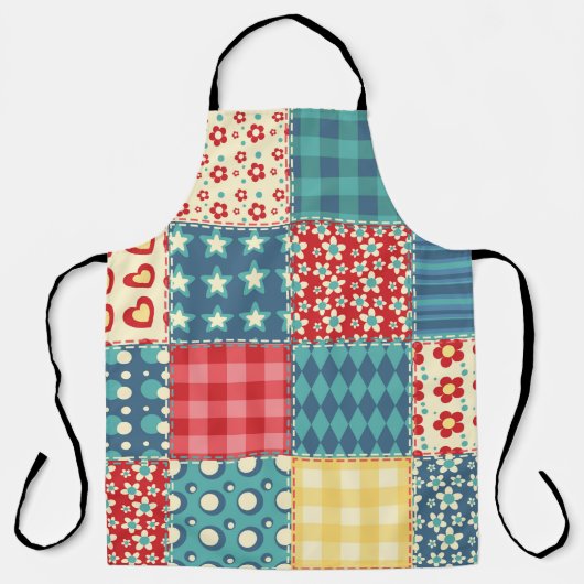 Tablier Motif sans couture. Arrière-groupe patchwork vinta (Recto)