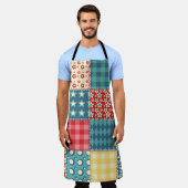 Tablier Motif sans couture. Arrière-groupe patchwork vinta (Porté)