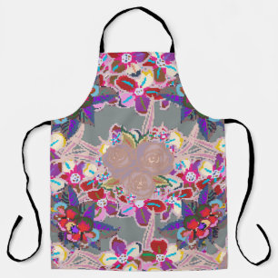 Tablier Motif sans couture aux motifs floraux. Patte trans