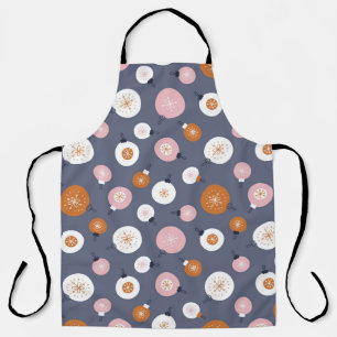 Tablier Motif sans couture avec boules de Noël sur un ba s