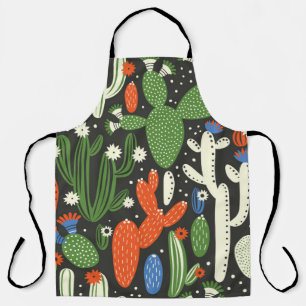 Tablier motif sans couture avec cactus sur arrière - plan