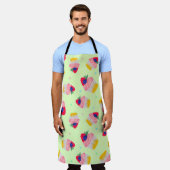 Tablier Motif sans couture avec cupcake aux fraises (Porté)