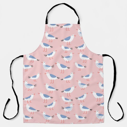 Tablier Motif sans couture avec de mignons mouettes (Recto)