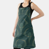 Tablier Motif sans couture avec des cercles dorés et verts (Insitu)
