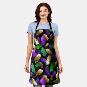Tablier Motif sans couture avec des plumes de Mardi Gras