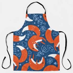 Tablier Motif sans couture avec différents mignons renards