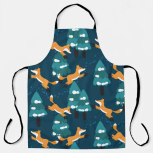Tablier Motif sans couture avec différents mignons renards