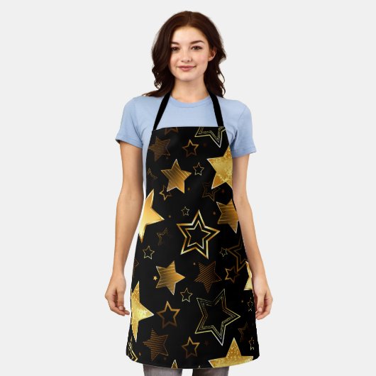 Tablier Motif sans couture avec étoiles d'or (Porté)