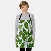 Tablier Motif sans couture avec Feuilles de thé vert (Porté)