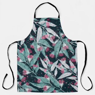 Tablier Motif sans couture avec feuilles eucalyptus et fle