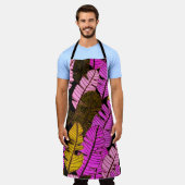 Tablier Motif sans couture avec feuilles tropicaux dessiné (Porté)