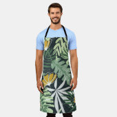 Tablier Motif sans couture avec feuilles tropicaux et fleu (Porté)