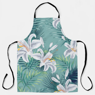 Tablier Motif sans couture avec feuilles tropicaux et roya