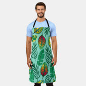 Tablier Motif sans couture avec feuilles tropicaux. L'art  (Porté)