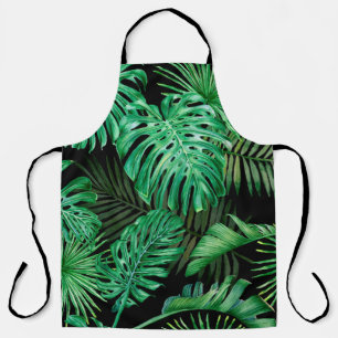 Tablier Motif sans couture avec feuilles tropicaux sur un