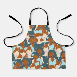 Tablier Motif sans couture avec filles noires et blanches