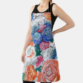 Tablier Motif sans couture avec fleurs colorées (Insitu)