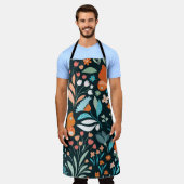 Tablier Motif sans couture avec fleurs et papillons (Porté)