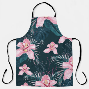 Tablier Motif sans couture avec fleurs Orchidée, métro c