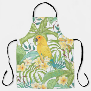 Tablier Motif sans couture avec fleurs Plumeria, feuilles