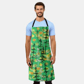 Tablier Motif sans couture avec forêt d'automne (Porté)