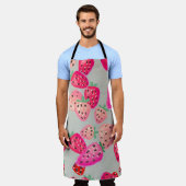 Tablier Motif sans couture avec fraise mûre. Main dessinée (Porté)
