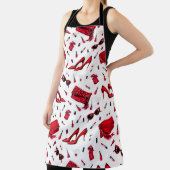 Tablier Motif sans couture avec les petites choses en roug (Insitu)