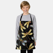 Tablier Motif sans couture avec libellules d'or (Porté)