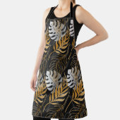 Tablier Motif sans couture avec or, argent plante tropical (Insitu)