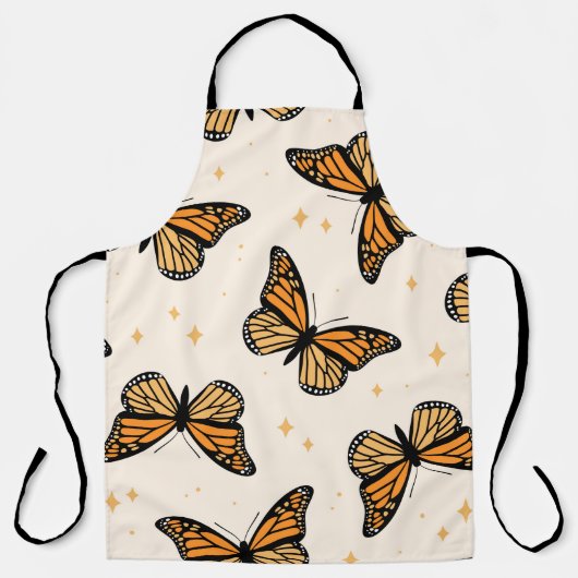 Tablier Motif sans couture avec papillons monarques. Conte (Recto)