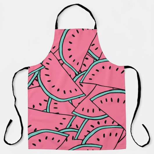 Tablier Motif sans couture avec pastèques dessinées à la m (Recto)
