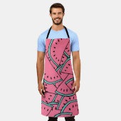 Tablier Motif sans couture avec pastèques dessinées à la m (Porté)