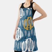 Tablier Motif sans couture avec poisson bleu inspiré de sc (Insitu)