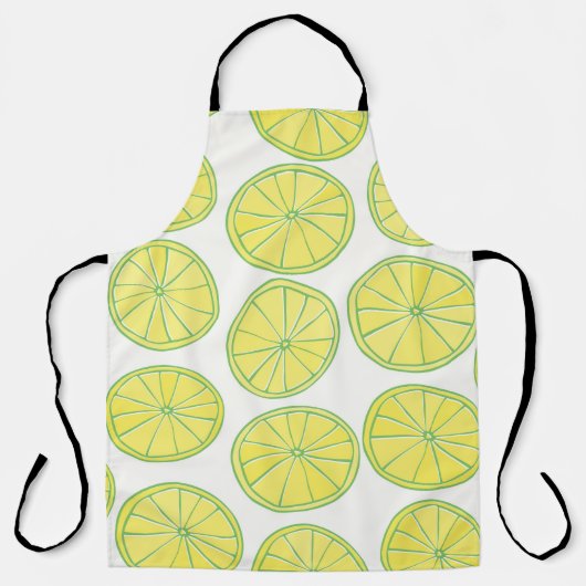 Tablier Motif sans couture avec tranches de citron jaune s (Recto)