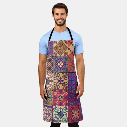 Tablier Motif sans couture avec tuiles portugaises en tala (Porté)