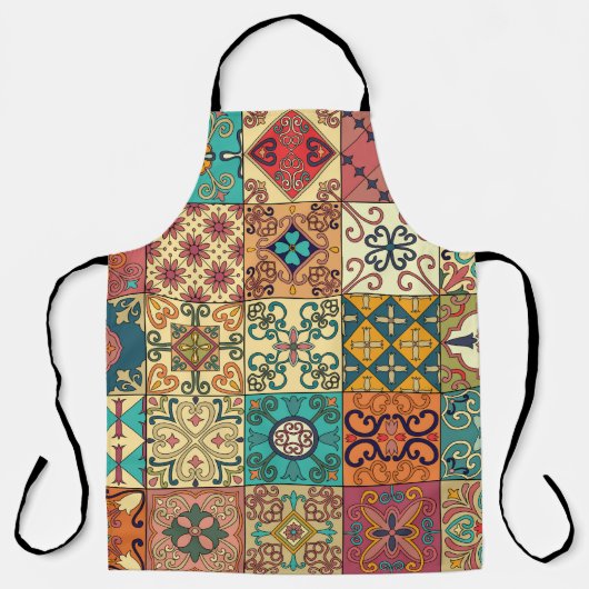 Tablier Motif sans couture avec tuiles portugaises en tala (Recto)